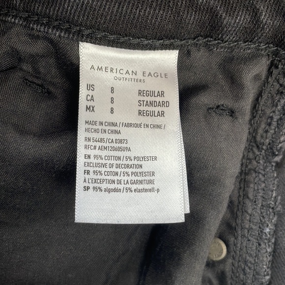 American Eagle Jeans Womens 8 Mom Straight High Rise Distressed Holes Zip Fly - Picture 16 of 16